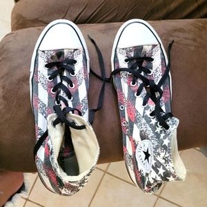 Red white and blue American flag converse my son never wore them